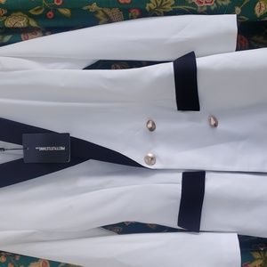 White and Black Long Cocktail Jacket